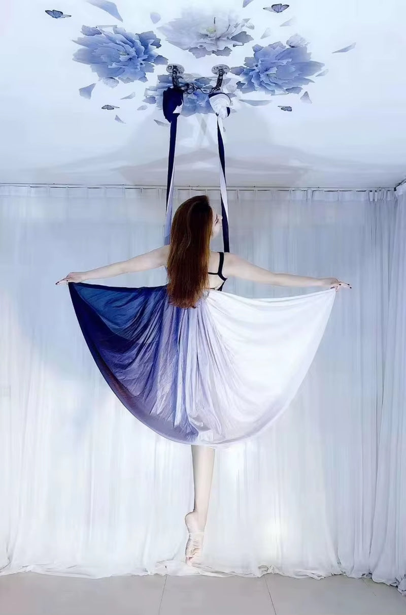 Anti-Gravity Multicolour Yoga Hammock Flying Swing 5M Fabrics Yoga Belts for the Yoga Exercise Air Swing Bed Trapeze Yoga Studio