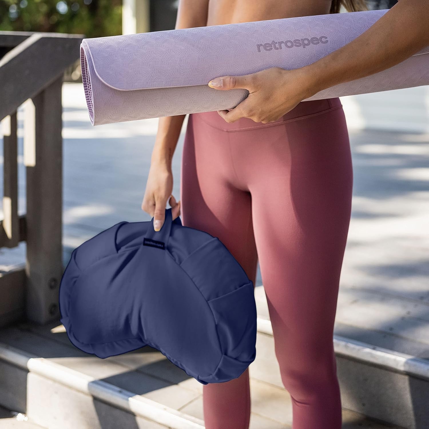Sedona Zafu Meditation Cushion with Buckwheat Hull Fill - Adjustable Yoga & Pilates Support Pillow - 17In Crescent Cotton Cover with Handle