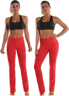 29"/31"/33"/35"/37" Women'S High Waist Straight Leg Yoga Pants Tummy Control Workout Pants with Pockets