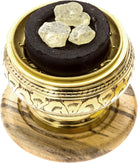 Premium Bundle of Hand Carved Brass Incense Holder with Copal Resin. Comes with 10 Charcoal