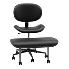 Faux Leather Ergonomic Cross-Legged Office Chair ADHD Meditation Chair with Wheels and Height Adjustable, Black