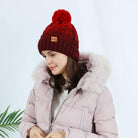 Women Winter Pompom Beanie Hat with Warm Fleece Lined, Thick Slouchy Snow Knit Skull Ski Cap