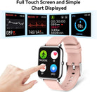 Smart Watches for Women 1.4 Touch Screen Smart Watch Fitness Tracker with Heart Rate Blood Pressure IP68 Waterproof Smartwatch for Android Ios Phones Activity Tracker with Step Counter Runing Watch