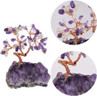 Citrine & Amethyst Crystal Tree with Amethyst Cluster Crystals Base Bonsai Money Tree for Wealth and Luck