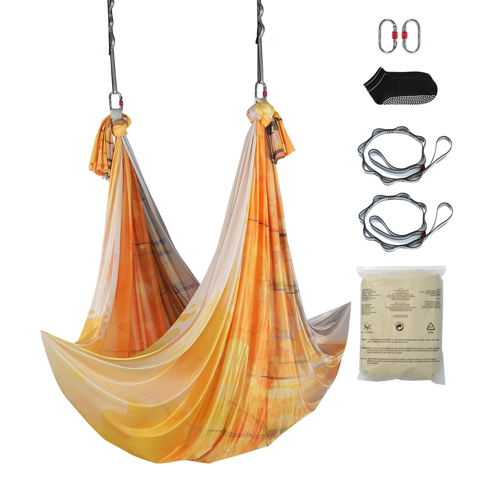 5.5 Yards Aerial Yoga Hammock & Swing Nylon Fabric Full Rigging Hardware for Antigravity Yoga Fitness Bodybuilding