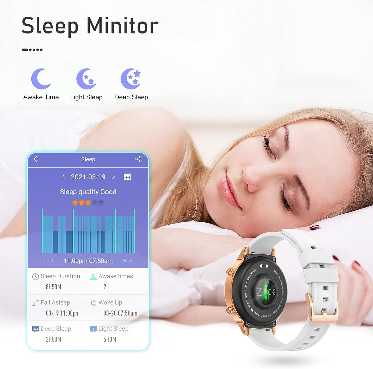 Smart Watches for Women Men 1.3" Touch Screen Smart Watch for Android Phones Waterproof Fitness Watch Heart Rate Monitor Sleep Tracker Pedometer Activity Tracker Smartwatch for Ios Android