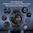 BT2 Pro Smart Watch for Men Compatible with Samsung Iphone Android Phones (Dial/Answer Call) Built-In Music Player, Voice Assistant, Real-Time Heart Rate & Sleep Monitor, Black