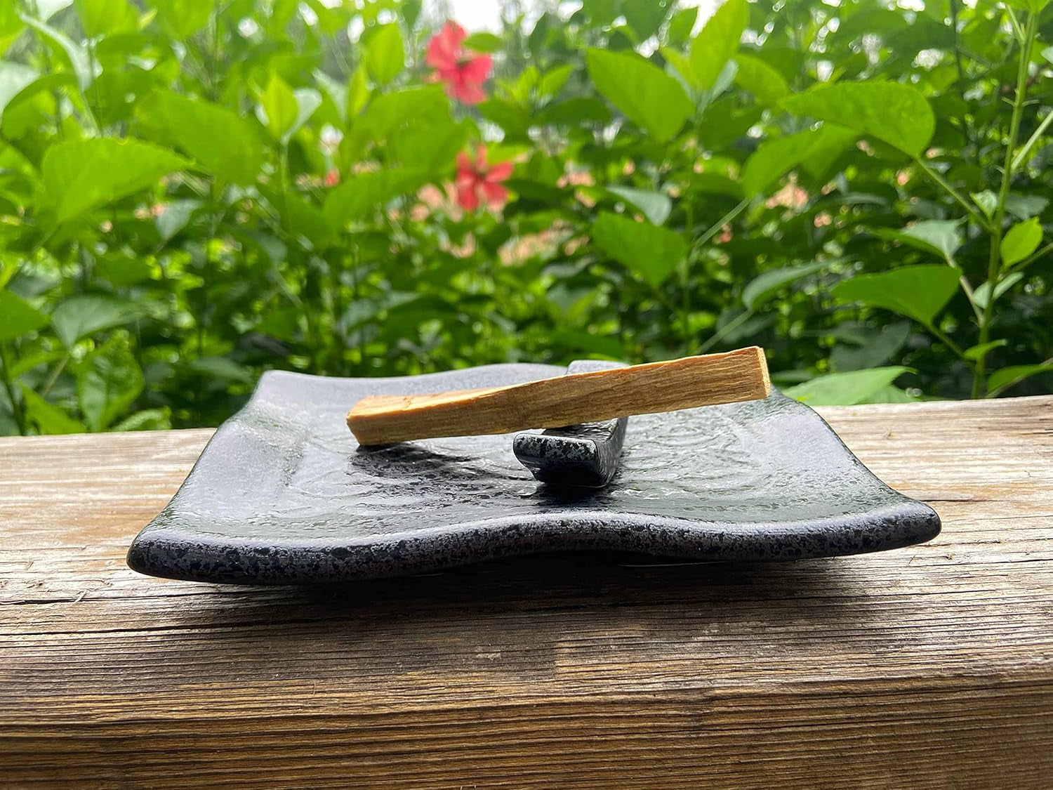 Black Rectangle Ceramic Palo Santo Stick Holder, Palo Santo Burner