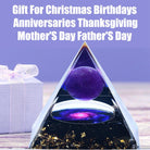 2 Inch Orgone Pyramid, Crystal Pyramid and Healing Stones,Shelf Office Desk Living Room Bedroom Home Decor,Amethyst Crystal Gift for Women Dad Christmas