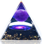 2 Inch Orgone Pyramid, Crystal Pyramid and Healing Stones,Shelf Office Desk Living Room Bedroom Home Decor,Amethyst Crystal Gift for Women Dad Christmas