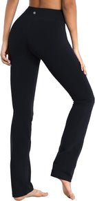 29"/31"/33"/35"/37" Women'S High Waist Straight Leg Yoga Pants Tummy Control Workout Pants with Pockets
