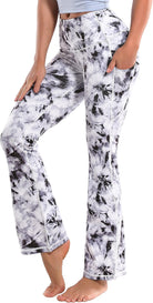 29"/31"/33"/35"/37" Women Bootleg/Wide Legs High Waist Yoga Pants Tummy Control Bootcut Workout Flared Out Pockets
