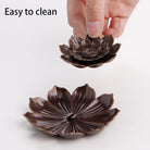 3 in 1 Lotus Incense Holder, Zinc Alloy Sticks Incense Burner Detachable Ash Catcher, 6 Holes Hold Stick/Coil/Cone Incense for Yoga, Home Fragrance Decoration, Brass