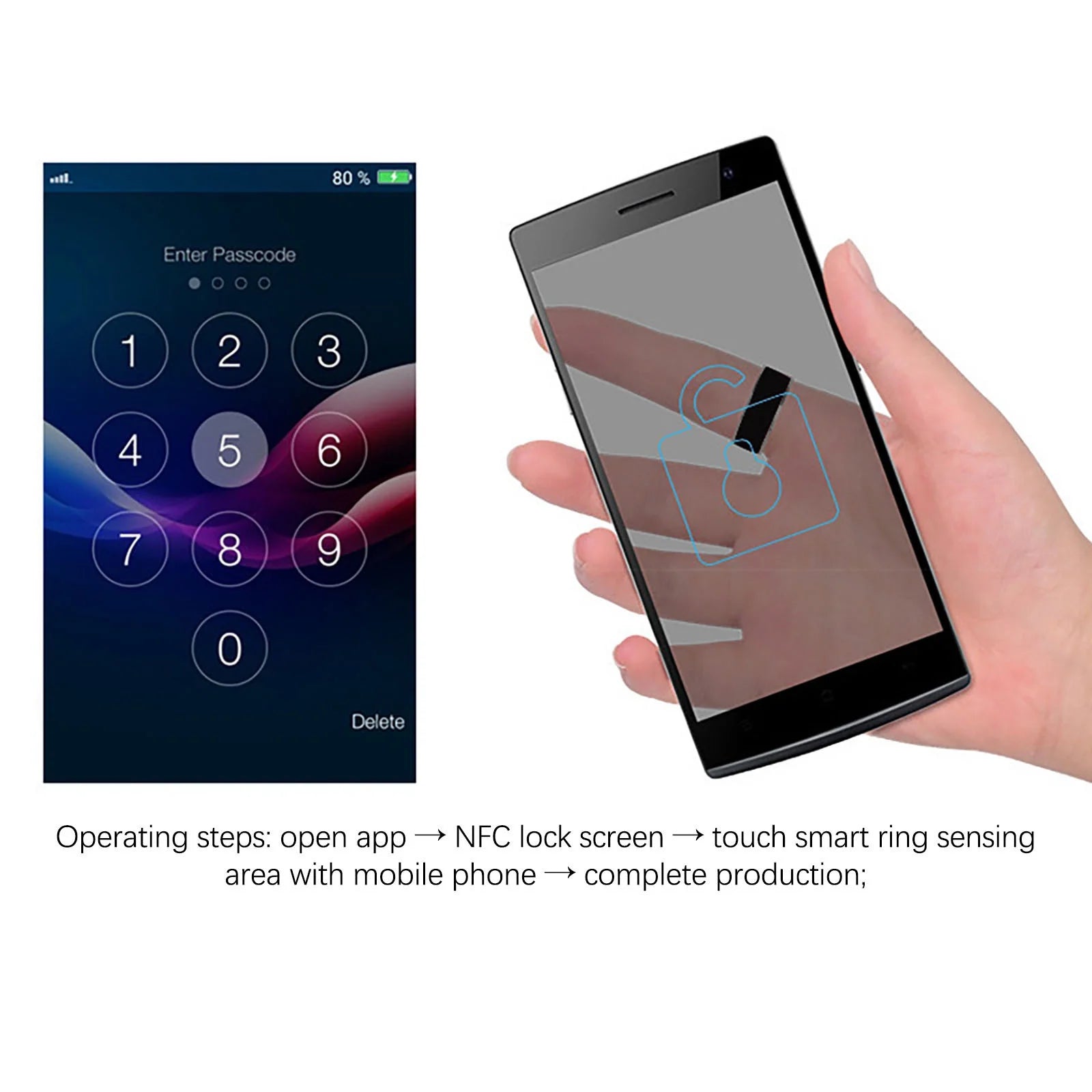 NFC Mobile Phone Smart Ring Stainless Steel Ring Wireless Radio Frequency Communication Water Resistance Jewelry